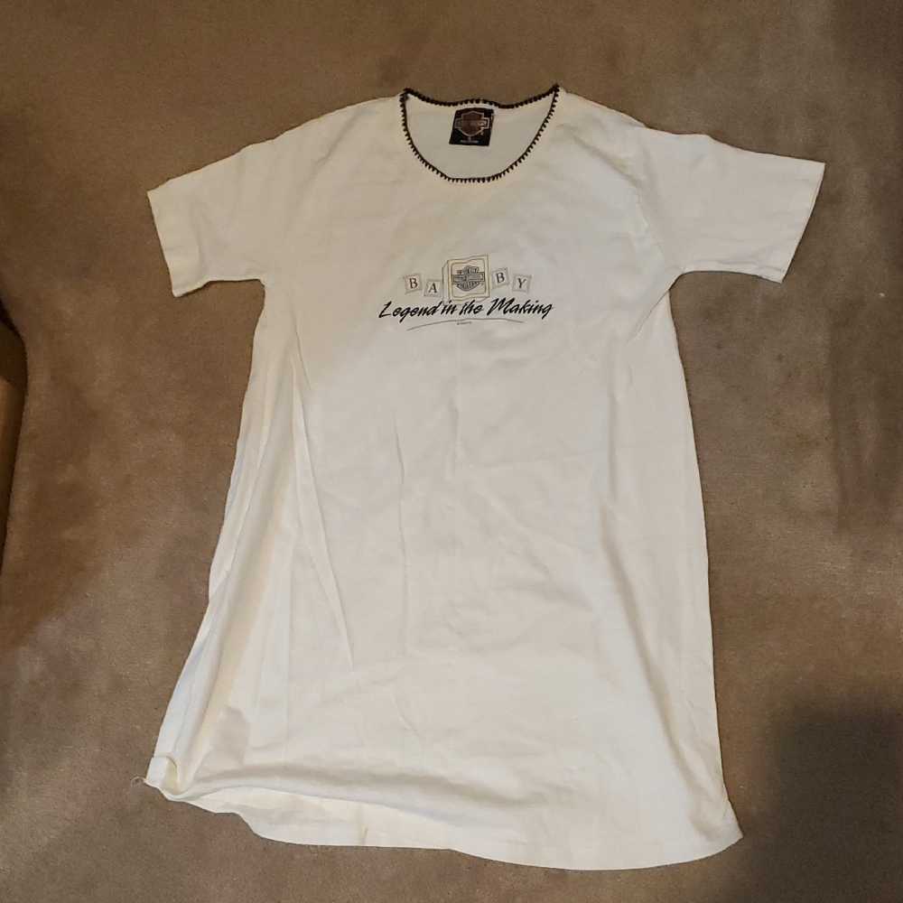 Harley-Davidson Cream Short Sleeve Tee Minimalist Design
